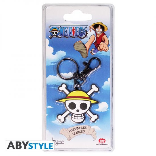 One Piece : Porte-clés en métal avec crâne de Luffy