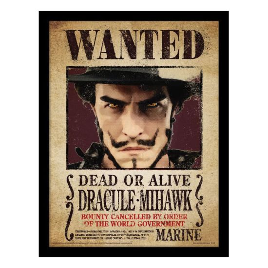 Reserva de póster enmarcado con impresión de coleccionista de One Piece: Mihawk Wanted