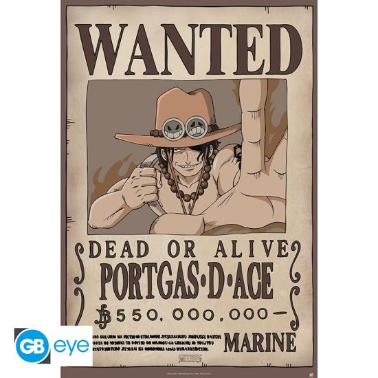 Póster One Piece: Wanted Ace (91.5 x 61 cm) Reserva
