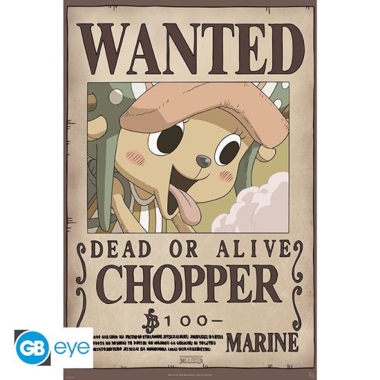 One Piece: Wanted Chopper nuevo póster (91.5x61 cm) Reserva