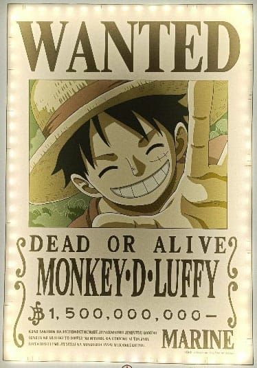 One Piece : Applique LED Wanted Luffy (30 cm) Précommande
