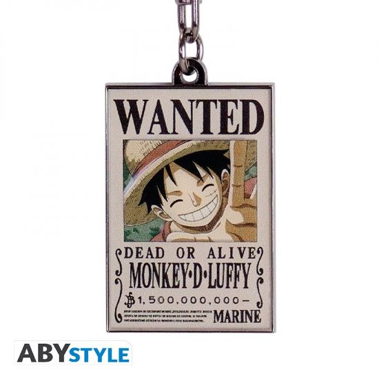 One Piece: Wanted Luffy Metal Keychain Preorder