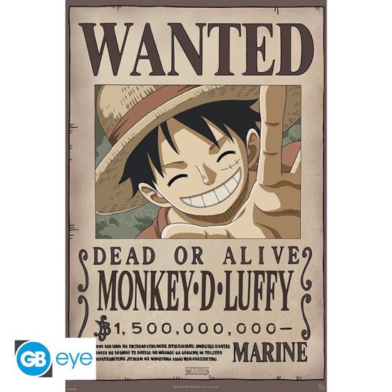 One Piece: Wanted Luffy New 2-poster (91.5 x 61 cm) vooraf besteld