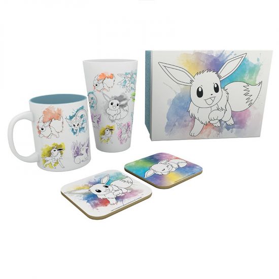 Pokémon: Eevee Mug, 400ml Glass & 2 Coasters Collectable Gift Box