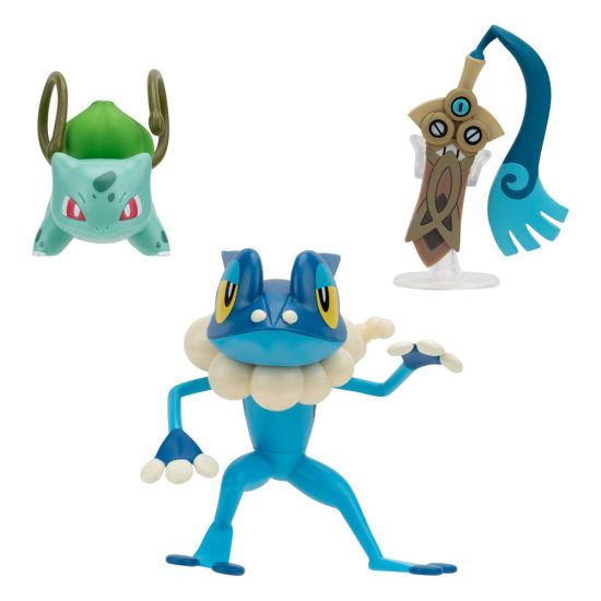 Pokémon : Honedge, Bulbasaur #4, Frogadier Battle Figure Set 3-Pack (5 cm)