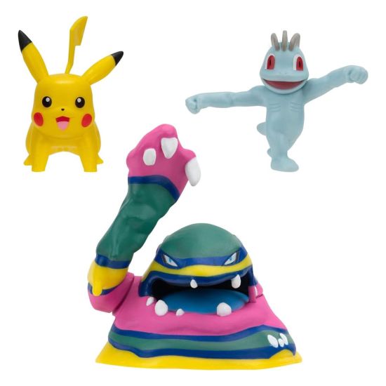 Pokémon: Machop, Pikachu #1, Alolan Muk Battle Figure Set 3-Pack (5cm) Preorder