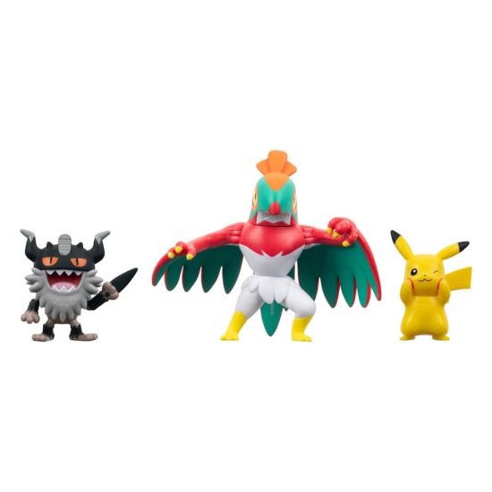 Pokémon: Pikachu n.º 8, Perrserker y Hawlucha Battle Figure Set, paquete de 3 (5 cm) Reserva