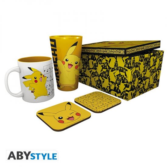 Pokémon: Pikachu Mug, 400ml Glass & 2 Coasters Collectable Gift Box