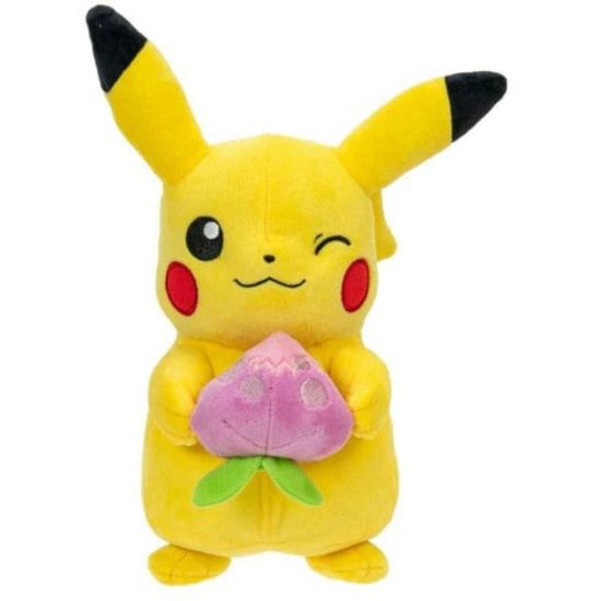 Pokémon : Figurine en peluche Pikachu avec Accy Pecha Berry (20 cm)