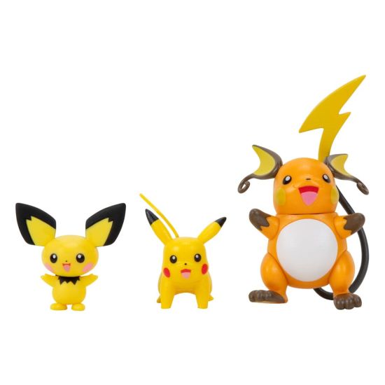 Pokémon Select: Pichu, Pikachu, Raichu Evolution 3-Pack Action Figures Preorder
