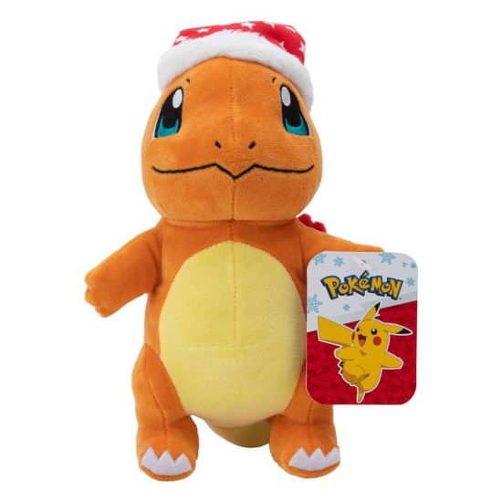 Pokémon : Figurine en peluche Salamèche hivernale avec chapeau de Noël (20 cm) Précommande