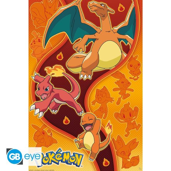 Pokémon : Affiche Type Feu (91.5x61cm) Précommande