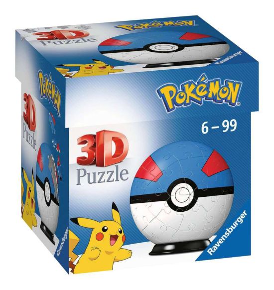 Pokémon : Puzzle 3D Great Ball Pokeballs (55 pièces)