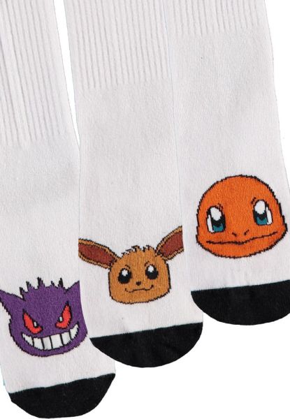 Pokemon: Heads Black & White Socks 3-Pack (35-38) Preorder