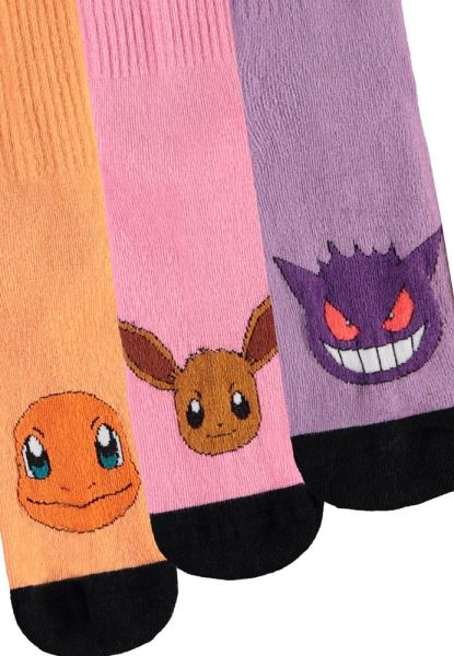 Pokemon: Heads Colormix Socks 3-Pack (35-38) Preorder