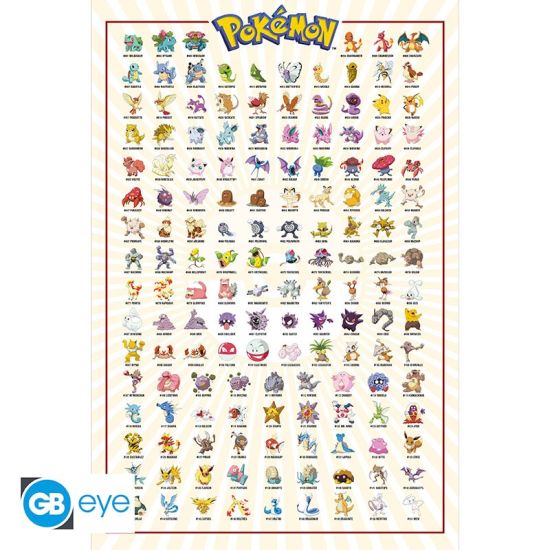 Pokemon: Kanto 151 Englisches Poster (91.5 x 61 cm) Vorbestellung