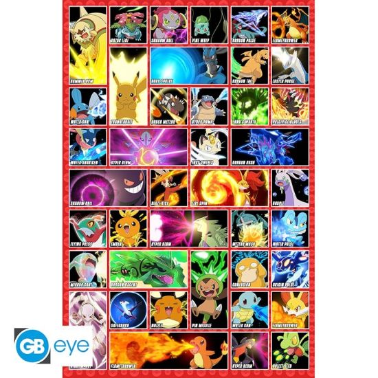 Póster Pokémon: Movimientos (91.5 x 61 cm) Reserva