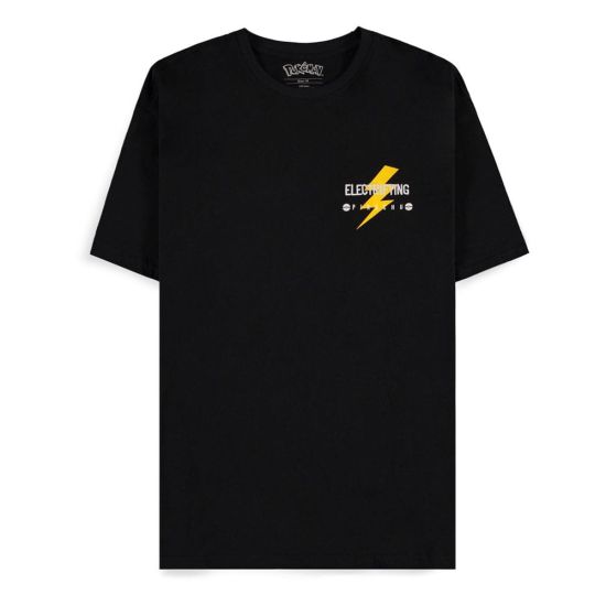 Pokemon: Pikachu Electrifying Line-art Black T-Shirt