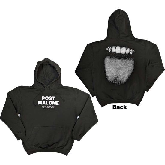 Post Malone: Fangs 2023 Tour Dates (Back Print) - Black Pullover Hoodie