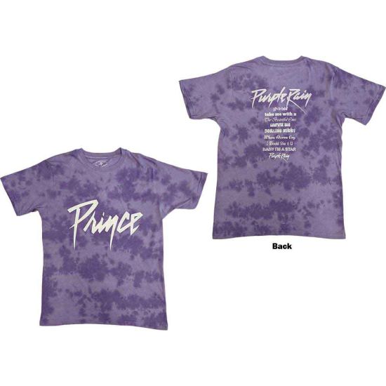 Prince: Purple Rain (Dip Dye, Back Print, Dye Wash) - Purple T-Shirt