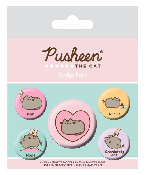 Pusheen: Nah Pin-Back Botones Paquete de 5