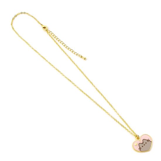Pusheen: Pink and Gold Heart Pendant & Necklace Preorder