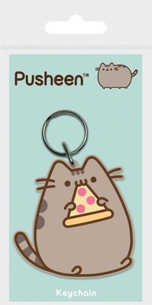 Pusheen : Porte-clés en caoutchouc pizza (6 cm)