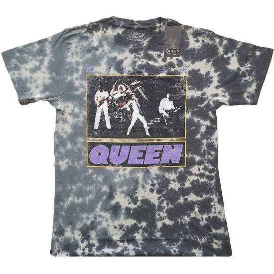 Queen: Killer Queen (Dye Wash) - Grey T-Shirt