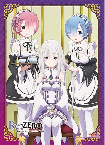 Re:Zero Starting Life in Another World: Emilia, Rem & Ram Wall Scroll Preorder