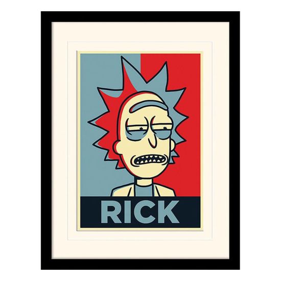 Rick y Morty: Póster enmarcado con impresión de coleccionista de la campaña de Rick (fondo blanco) Reserva