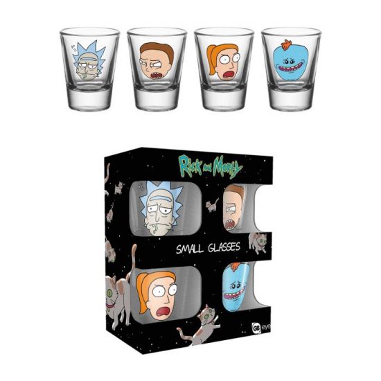 Rick & Morty: Faces Shot Glasses - Set of 4