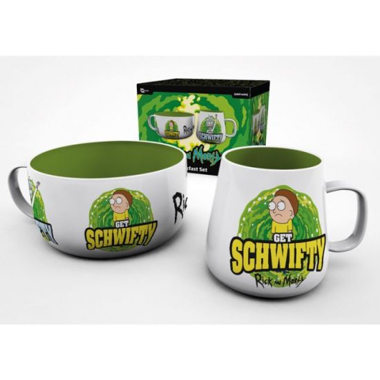 Rick & Morty: Consigue el juego de desayuno con taza y tazón Schwifty