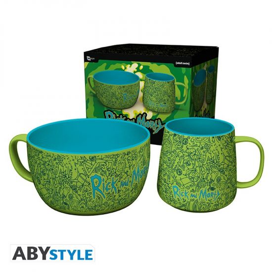 Rick & Morty: Pattern Mug & Bowl Breakfast Set