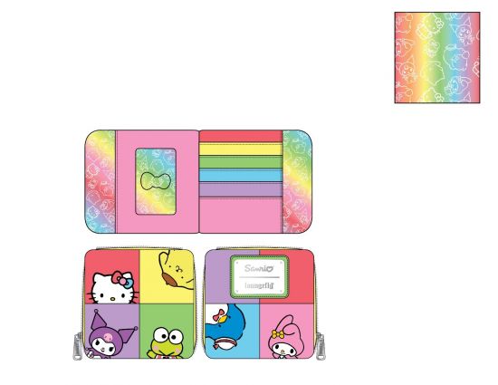 Sanrio: Hello Kitty and Friends Color Block Loungefly Zip Around Wallet
