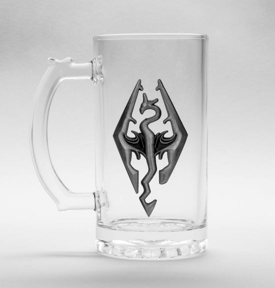 The Elder Scrolls: Skyrim Dragon Symbol Stein Glas
