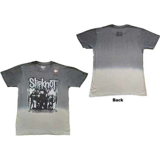 Slipknot: Barcode Photo (Dip Dye, Back Print, Dye Wash) - Grey T-Shirt