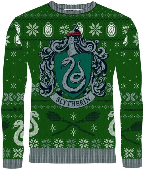 Harry Potter: Slytherin Sleigh Bells Ugly Christmas Sweater/Jumper