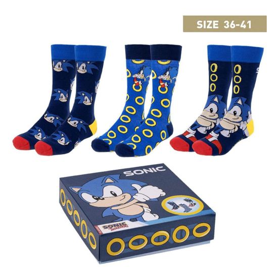 Sonic the Hedgehog: Sonic 3-Pack Socks (35-41) Preorder