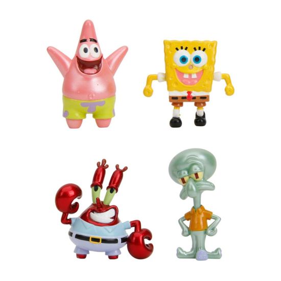 Spongebob Squarepants: Nano Metalfigs gegoten minifiguren 4-pack Wave 1 (4 cm) Pre-order
