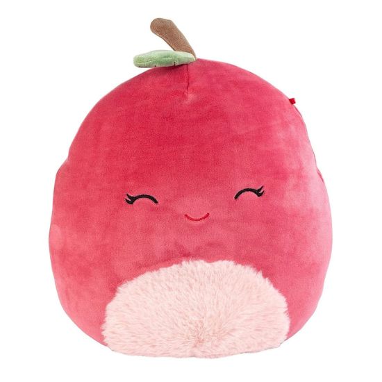 Squishmallows: Red Cherry Plush Figure Closed Eyes & Fuzzy Belly (20cm)