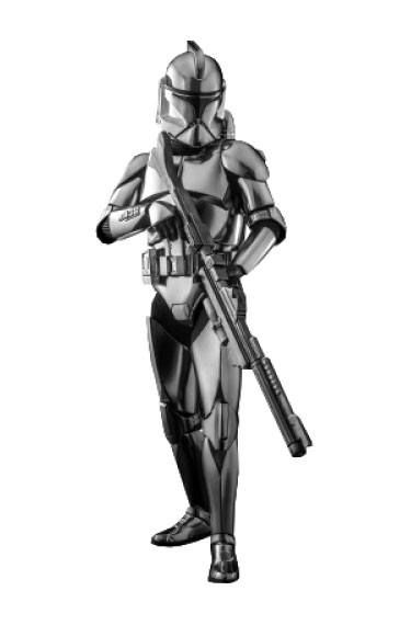 Figura de acción Star Wars: Clone Trooper (versión Chrome) 1/6 (30 cm)