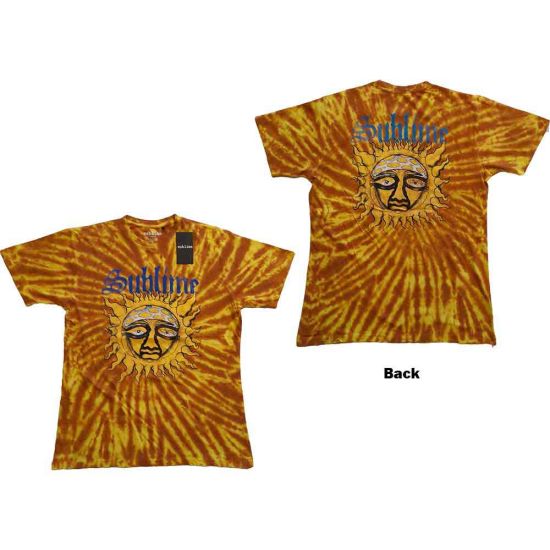 Sublime: Sun Face (Dip Dye, Back Print, Dye Wash) - Orange T-Shirt