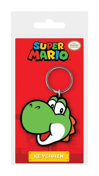 Super Mario: Yoshi rubberen sleutelhanger (6 cm)