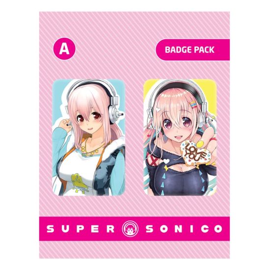 Super Sonico : paquet de 2 badges à épingles, une précommande