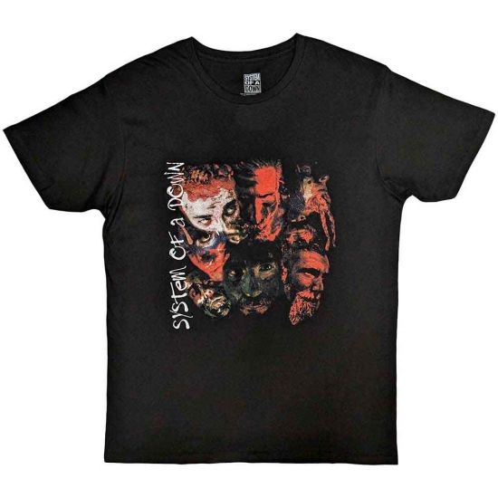System Of A Down: Painted Faces - Black T-Shirt