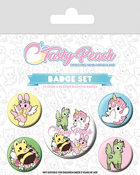 Tasty Peach: Pin-Back Buttons 5-Pack Preorder