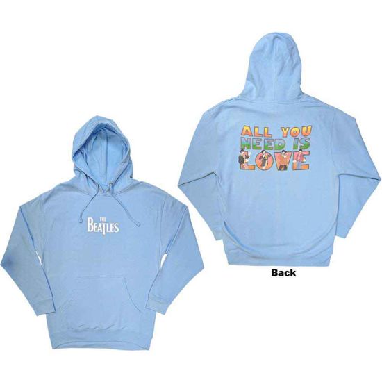 The Beatles: All You Need Is Love (Back Print) - Light Blue Pullover Hoodie