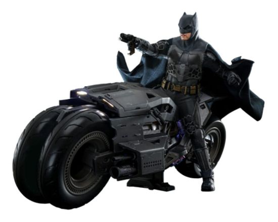 The Flash Movie : Batman & Batcycle Set 1/6 Figurine d'action chef-d'œuvre avec véhicule (30 cm)