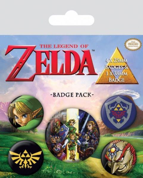 The Legend of Zelda: Paquete de 5 botones con pasador de enlace