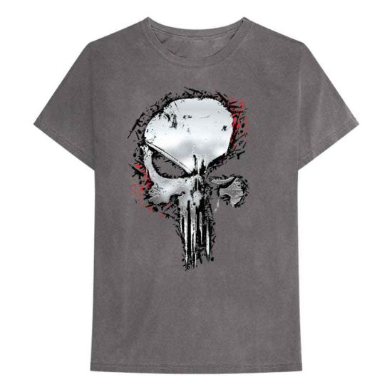 The Punisher : T-shirt Punisher avec tête de mort métallique